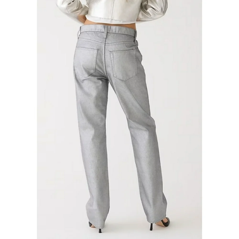 J.Crew Collection slouchy-straight jean in silver